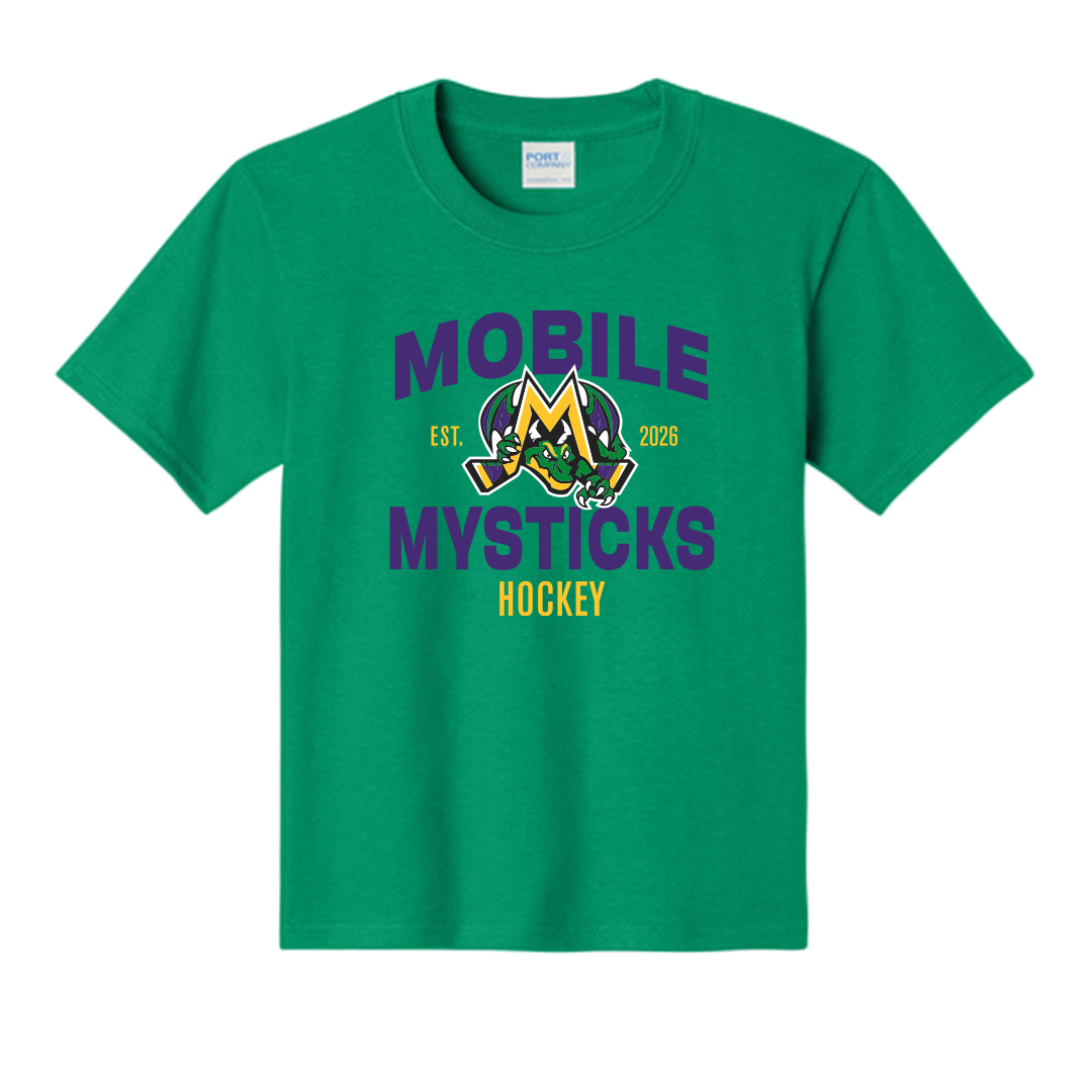 Mobile Mysticks Youth Green Est Crest Shirt